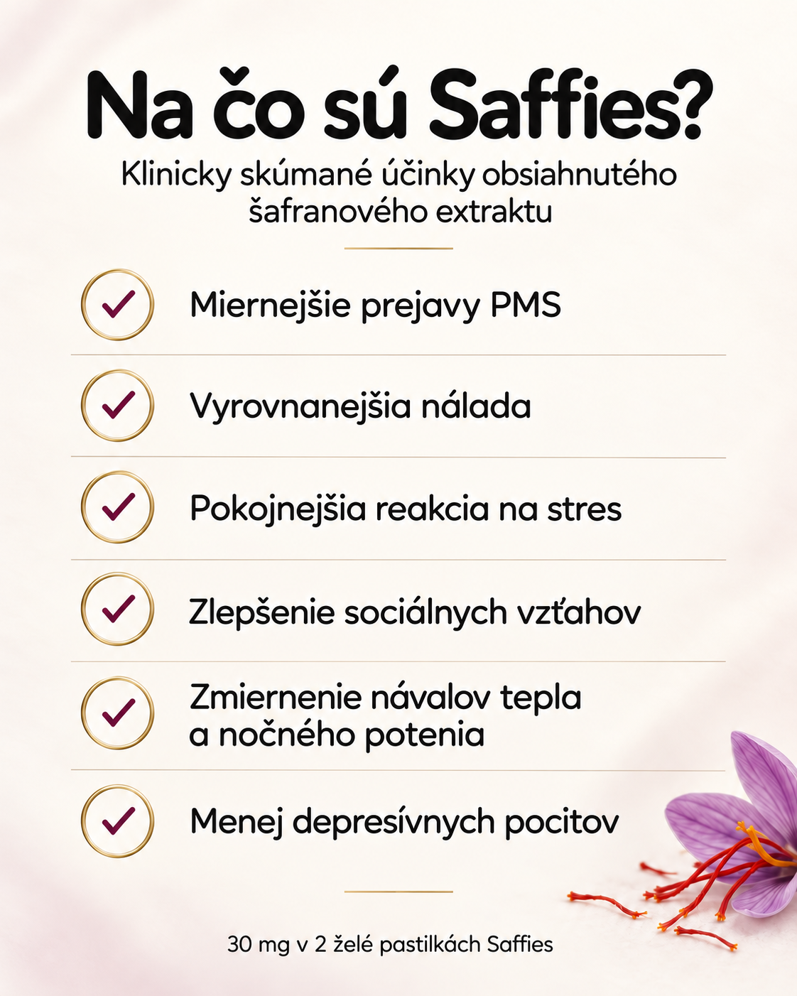 Saffies - gumíky pre PMS, menopauzu a stres - červené ovocie